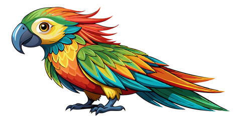 Obraz premium Beautifully Illustrated Parrot with Vibrant Colors and Exquisite Feather Detail Design