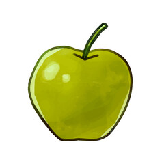 緑のりんご(青りんご)背景無し素材