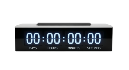 Digital Timer Displaying Countdown with Days, Hours, Minutes, and Seconds