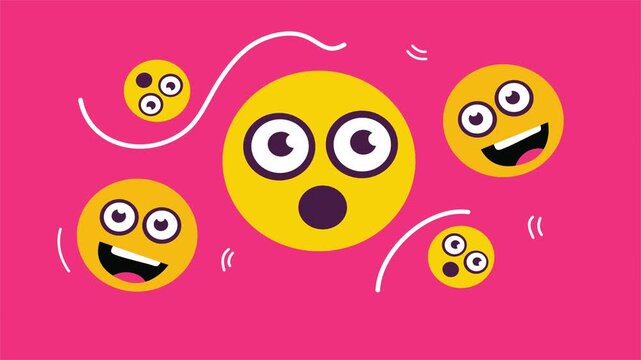 Cartoon funny emoji faces for April Fools celebration