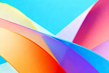 Abstract colorful flowing waves with gradient hues against a blue background
