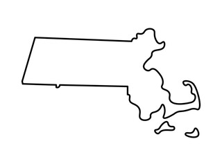 Massachusetts state map outline
