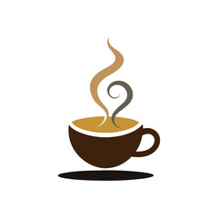 a minimalist coffee cup with a subtle steam swirl