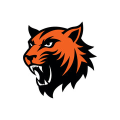 vector art of a roaring tiger