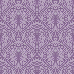 purple line scribble repeat pattern, seamless floral scribble pattern background, motifs floral hand drawn, scribble style, scallop pattern, design for seamless floral pattern, printing, wrapping,