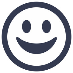Minimalist Happy Smiley Face Icon Expressing Joyful Mood and Positive Feelings