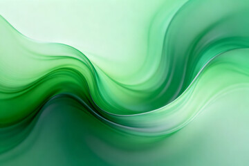 Abstract green wave pattern with smooth flowing gradients and fluid motion
