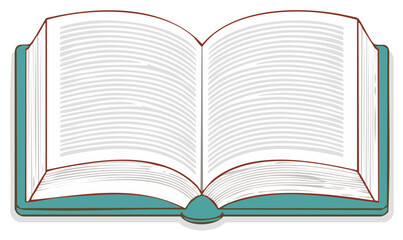 Open Book with Blank Pages Illustration for Education or Storytelling Concepts, Ideal for Creative Projects Involving Reading and Knowledge