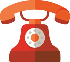 Vector Illustration of a Classic Desktop Telephone Receiver on a White Background Created in Adobe Illustrator Featuring CMYK Colors and Helvetica Courier Fonts