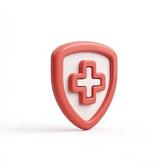 Obraz premium 3 d rendered medical shield icon healthcare protection concept