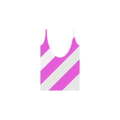 Striped Pink and White Tank Top Fashion Graphic Design Element Vector Illustration