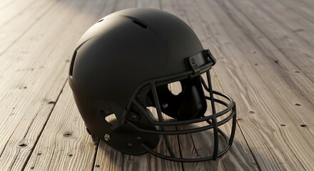 Fototapeta premium Football Helmet Black, Sports Equipment, Protective Gear