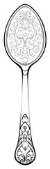Ornate Spoon Illustration with Decorative Design