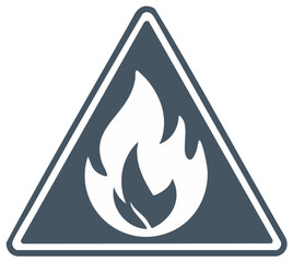 Flammable hazard symbol with a fire icon inside a warning triangle vector illustration