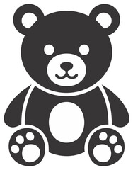 Cute teddy bear toy simple flat vector icon illustration