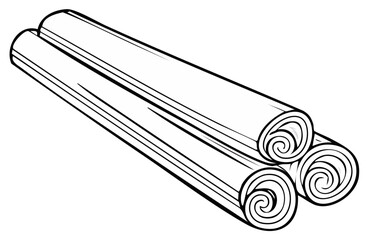 Rolled Cinnamon Sticks Vector Illustration