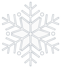 Simple geometric snowflake line drawing for Christmas and winter season decoration