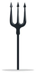 Dark graphic trident isolated ancient mythology sea god weapon power symbol design