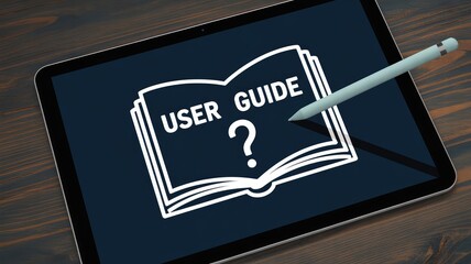 Find quick answers with a user guide on a modern tablet for easy learning and enhanced user experience