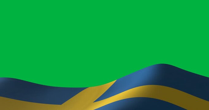 Aniamtion of waving flag of sweden over transparent background