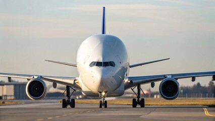 Obraz premium Medium Shot of Airbus Beluga Cargo Aircraft on Runway with Distinctive Whale Shaped Fuselage