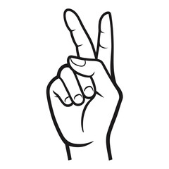 Peace Hand Sign Vector – Victory Gesture Icon