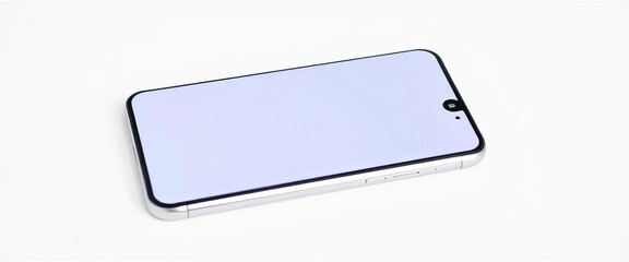 Sleek smartphone with blank screen, isolated on white background,  background,  network