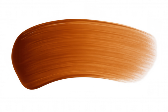 Orange cosmetic paint smear texture creating abstract brush stroke art swatch with transparent background - Powered by Adobe