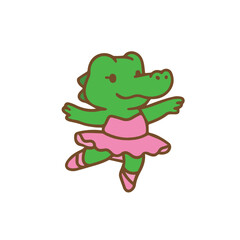 Ballet Dancing Alligator in Pink Tutu