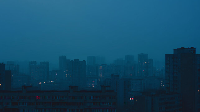 停電の街と窓辺の暗闇