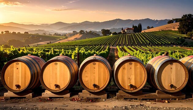 Vineyard landscape at sunrise (1)