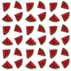 Illustration of a seamless pattern background with rows of watermelons.

