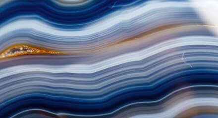 Abstract agate slice, swirling patterns of blue, white, and gray