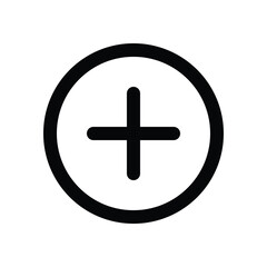 Plus Circle Vector Icon for Add and Positive Action