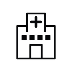 Hospital Building Vector Icon for Medical and Health Services