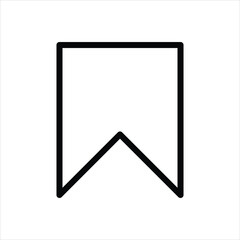 Outline Bookmark Vector Icon for Save and Digital Reading