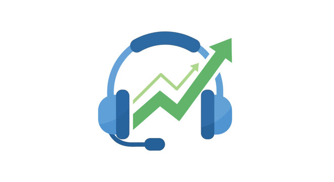 Enhanced customer support driving company growth shown by rising arrow symbol illustration