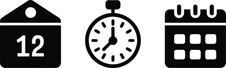 Vector Image of Calendar Date Stopwatch Time Management Planning Concept