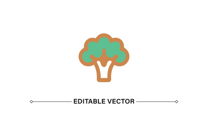 Broccoli Icon Simple and Colorful Food Illustration
