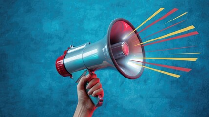 Make your voice heard with this vibrant megaphone announcement for impactful marketing campaigns now