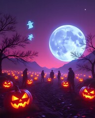 Fototapeta premium Futuristic Minimalist Halloween