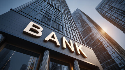 Obraz premium Bank building financial institution architecture corporate finance business investment