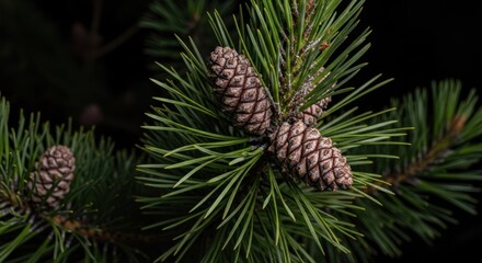 Obraz premium Close-up of pine cones on branches (1)