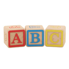 Toy building blocks spelling ABC, transferred background