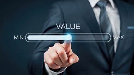 Maximize your value proposition with this slider graphic for business strategy presentations and financial growth