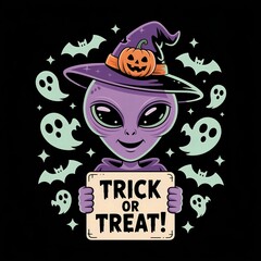 Trick or Treat Alien &ndash; Cute Halloween Visitor