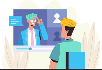 Meeting Representation Of Virtual Assistants with Light Teal and Blue Hues Illustrated Design Transparent Background