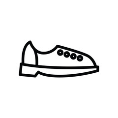 A black line art drawing shows a shoe with five dots