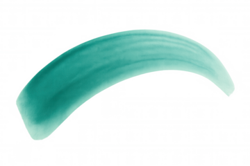Teal watercolor paint stroke creating an abstract curve on transparent background, artistic brush stroke element