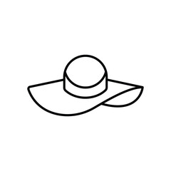 A line drawing of a widebrimmed hat